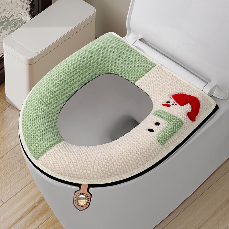 

Toilet seat Viscose zipper seat seat seat toilet cover Embroidery pattern toilet cover