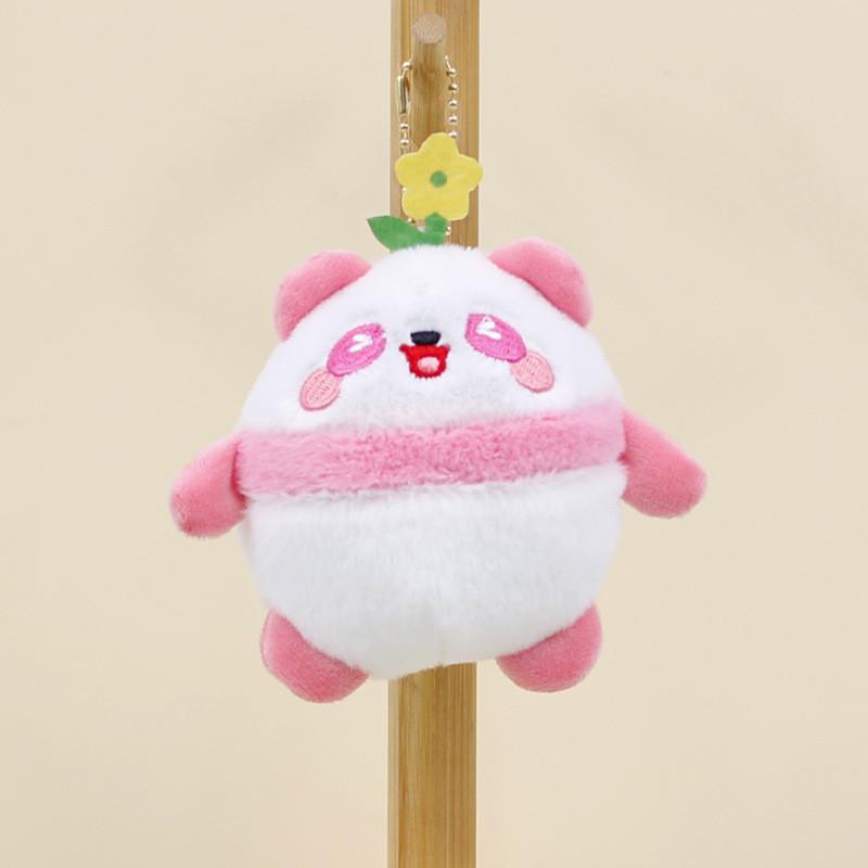 Cute Panda Plush Toy Keychain Short Plush Stuffed Doll For Couples