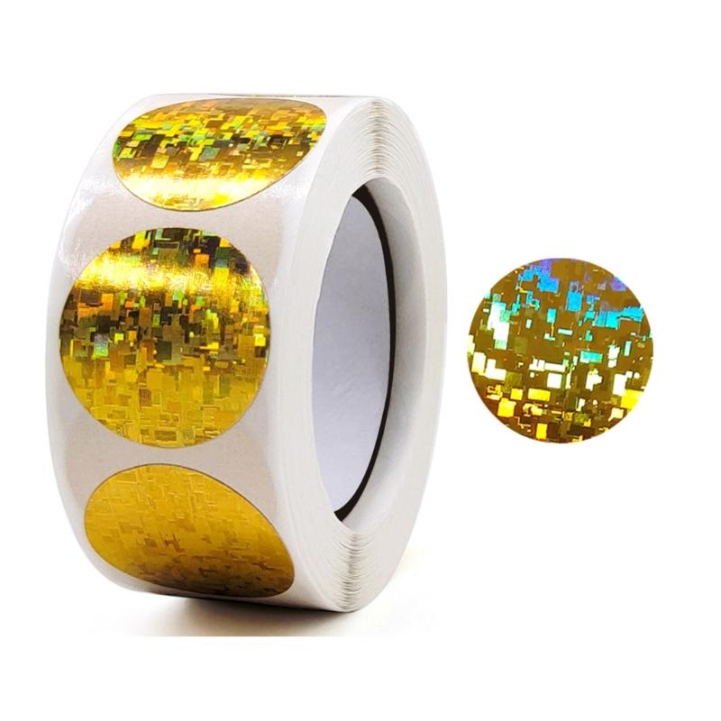 50 Pcs Round Sticker Colorful Sticker Scrapbook Sticker Reward Sticker Glittering Sticker Decorative Label Sticker