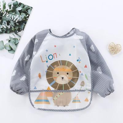 Baby Kids Toddler Long Sleeve Waterproof Art Smock Feeding Bib Apron Pocket