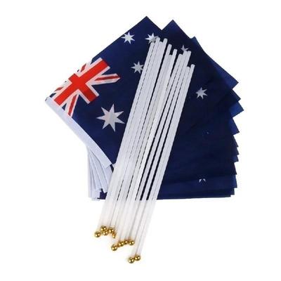 NEW Hand Held Mini Flag Waving Australian National Flags Plastic Poles 21 X 14cm Australia Flag