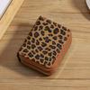 Portafoglio da donna a soffietto con doppia cerniera e stampa leopardata in pelle PU Portacarte di credito Portamonete di grande capacità Organizzatore di carte