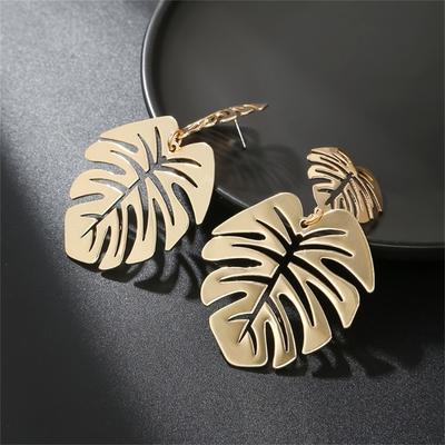 Vintage Monstera Palme Grünes Blatt Anhänger Hängeohrstecker Für Frauen Mädchen Elegant Lässig Schick Moderner Schmuck