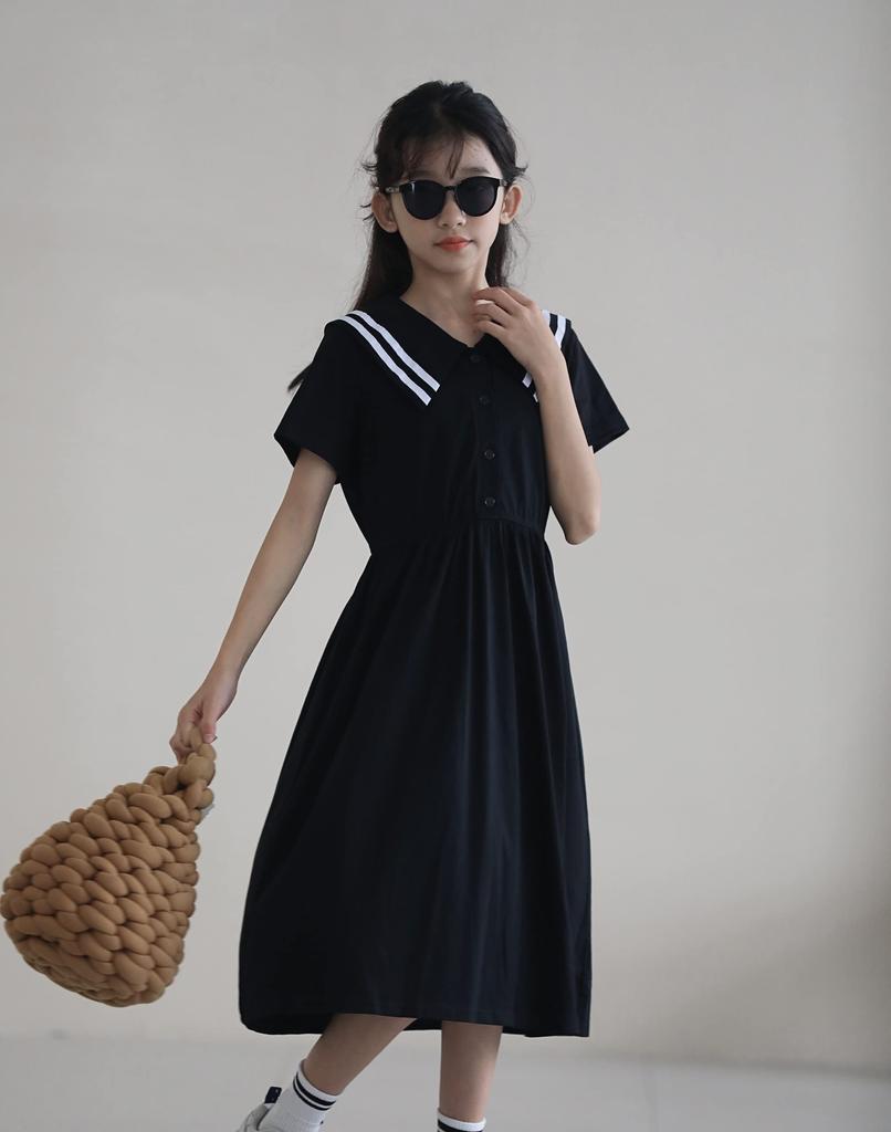 Weileenice Black Navy Size Perfect for Entrance Memorial Short Sailor Funeral Outfit Girls' Dress, Style, 130, Recitals, Ceremonies, Shichi-Go-San