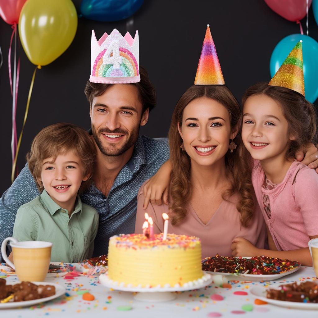 Auffällige Dekoration Filz Thema Geburtstagsparty Krone für Kinder und Erwachsene Geburtstagsparty Deko