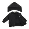 MIKI HOUSE Long Sleeve Hoodie with Logo, Zip-Up, Solid Color, Made In Japan, for Boys and Girls, Baby/Kids' Clothing, Size 90cm, Black, 10-3729-491