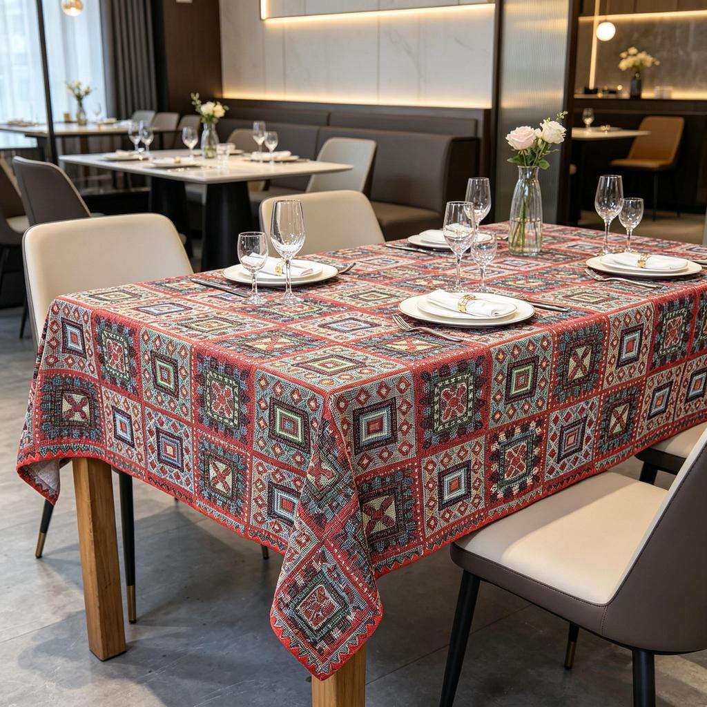 Tecido Multiuso Retangular de Algodão Macio Lavável para Mesa de Cozinha, Sala de Jantar, Festa, Casa, Uso Diário