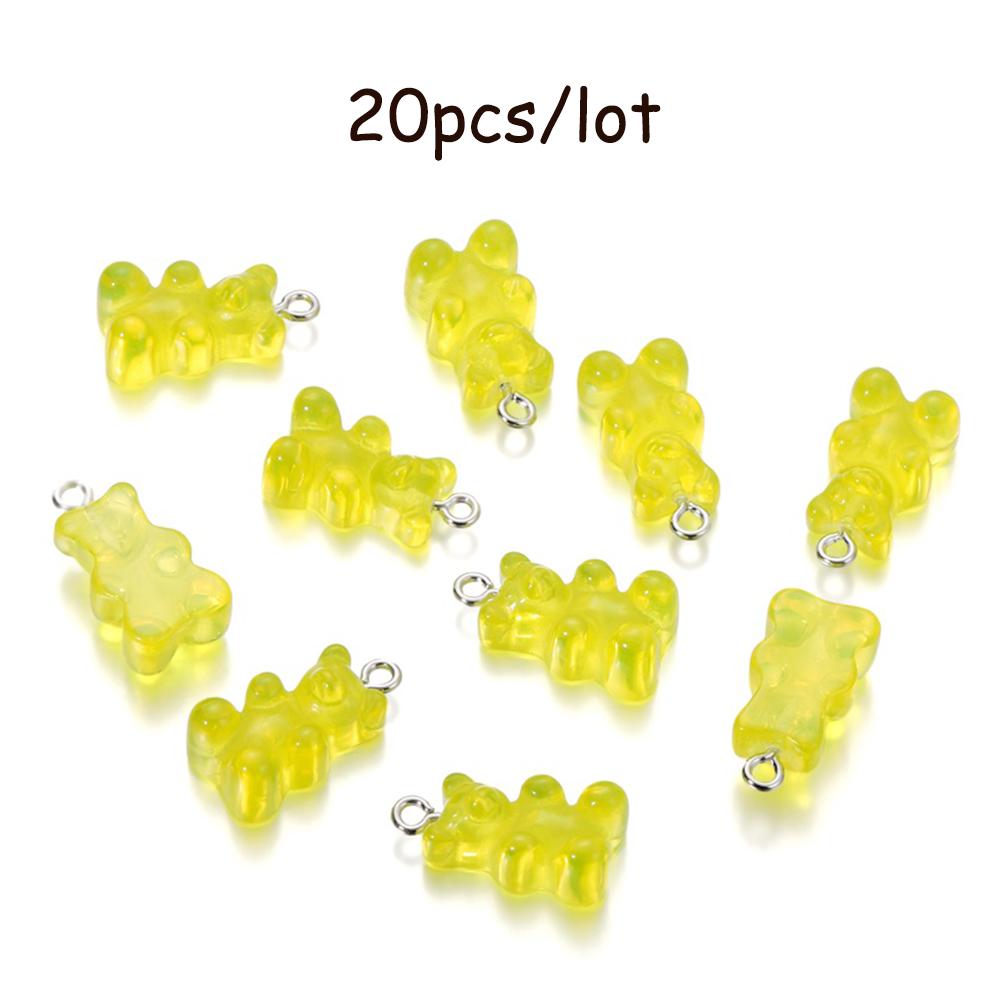 10/20Pcs Candy Bear Pendant Charms for Necklace Bracelet Earrings Jewelry Making Diy Findings Resin Bears Christmas Making