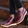 FashionFashion Male Classic Boat Shoes Internal Elevation Leather Mens Outdoor Shoes Men Lace Up Oxfords Dress Lace-Up Simple Men Shoes