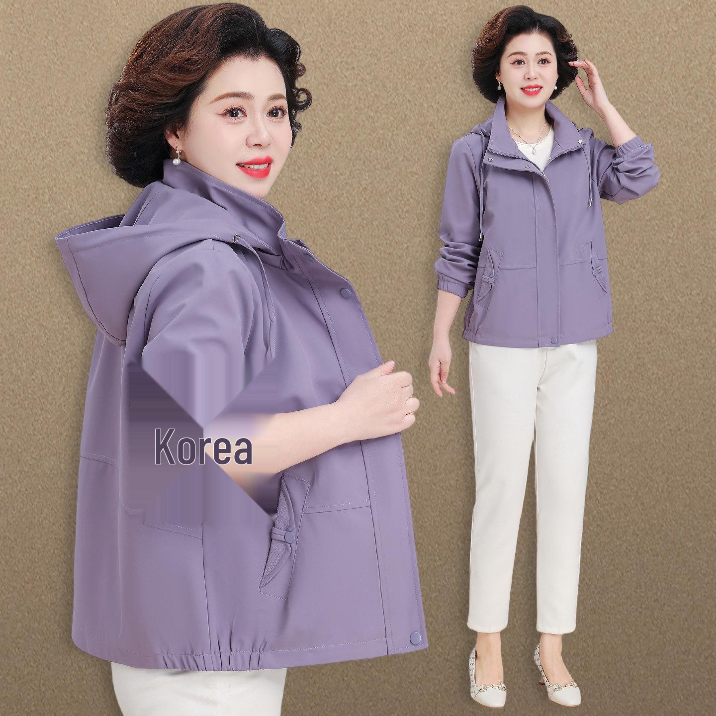 

Petite Mom 2025 Fashionable Spring/Autumn Windbreaker for Middle-Aged Women 2XL (recommended for 105-120 jin)