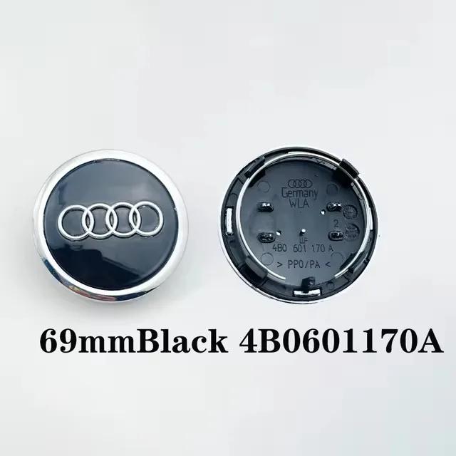 4 stk. For Audi A1 A3 A4 A5 A6 A7 4 stk. 60/61/68/69 mm Bilfelg Senterkapsel Felgkapsel C7 C6 C5 B5 B6 B7 B8 B9 D3 Q3 Q5 Q7 TT
