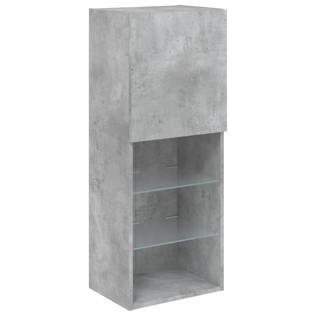 TV Cabinet with LED Lights Concrete Grey 40.5 x 30 x 102 cm