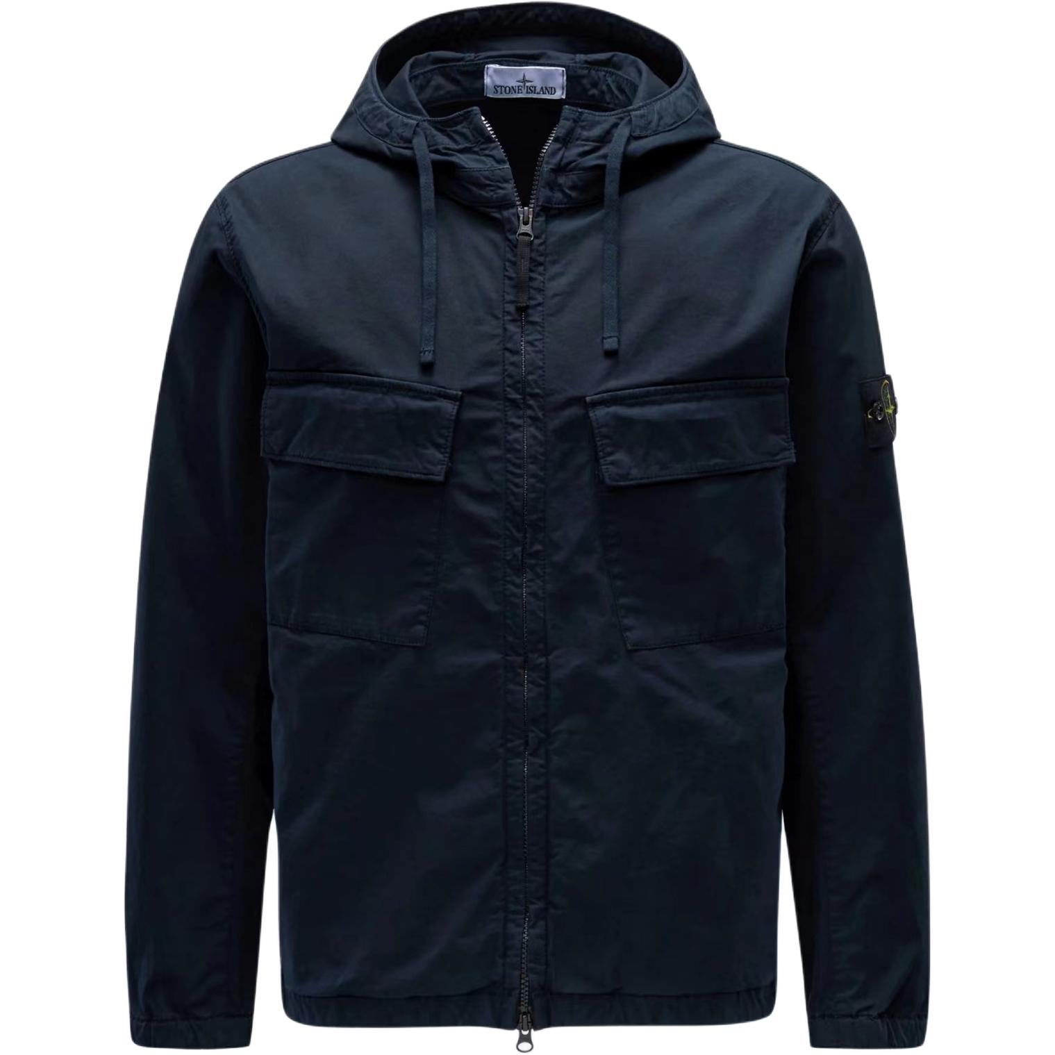 

Stone Island SS24 Pima Cotton Casual Solid Color Zip-Up Hooded Jacket With Double Pockets Long Sleeve Men Jacket Dark-Blue 801542610-V0020 XXXL