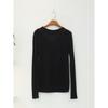 STyle LaTTe Women V Sheer Long sleeVe Round KniT T shirT