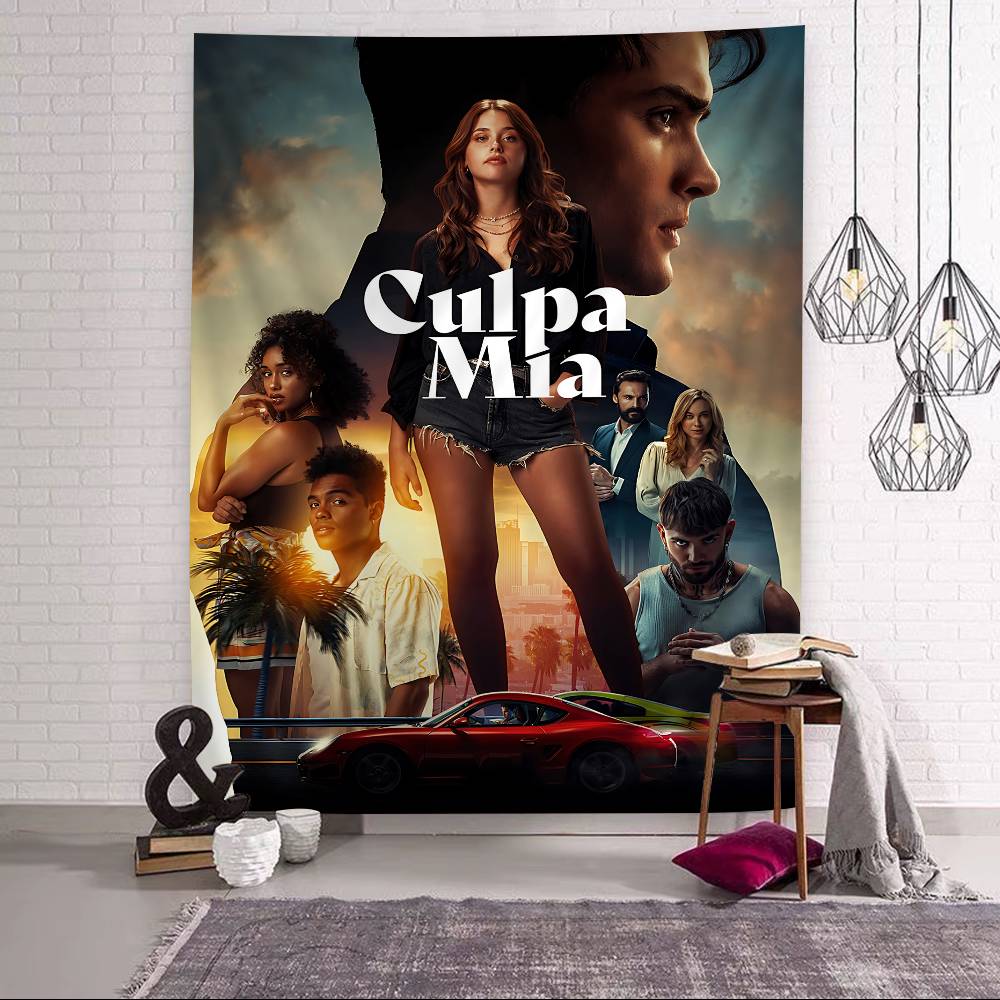 My Fault Culpa Mia 2023 Movie Colorful Tapestry Wall Hanging Hanging Tarot Hippie Wall Rugs Dorm Wall Art Decor