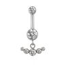 ASTM F136 Titanium PIERC Pendant Curved Navel Barbell Shiny CZ Sexy Belly Dance Earrings Bellybutton Helix Body Piercing Jewelry