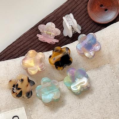 Mini Floral Claw Clip Acetate Resin Hair Clip Women Sweet Cute Shark Bangs Grasp Modern Minimalist Style Small Hair Accessory