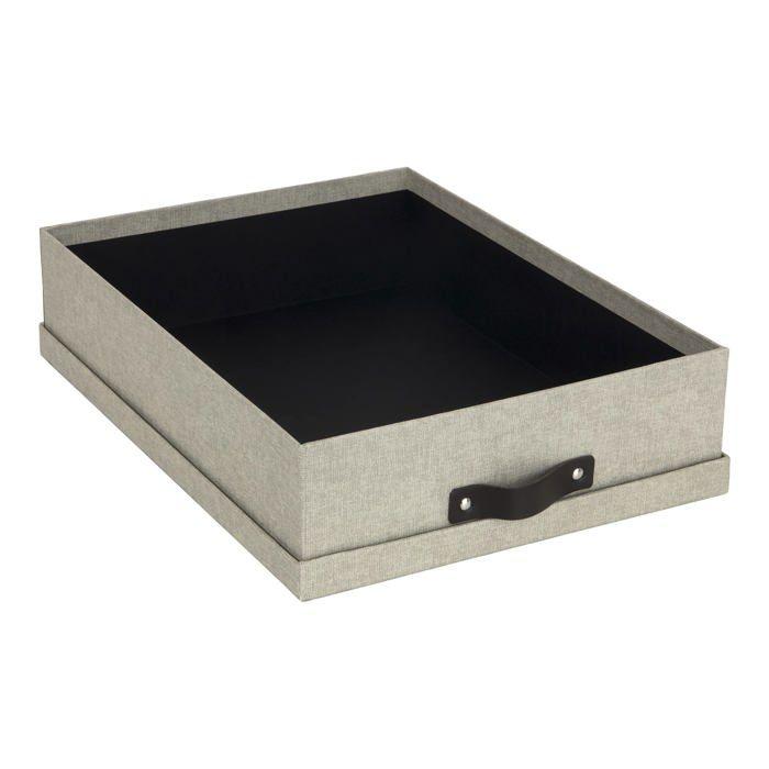 Porte courrier - Bigso Box of Sweden - 9451C5549LEA648 - Beige - Couvercle pratique - Rangement A3