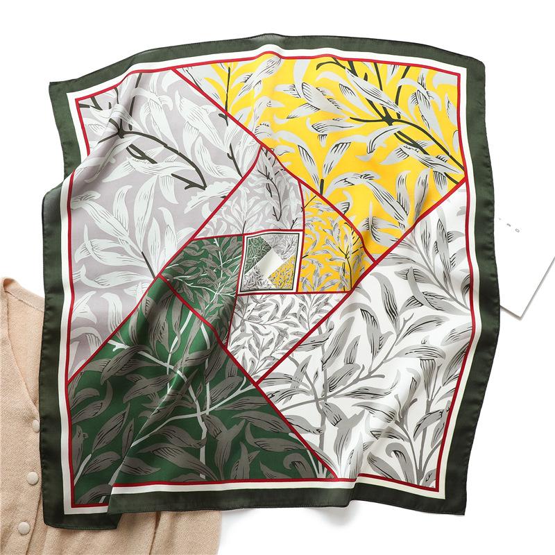 Luxury Scarves 70X70cm Print Square Silk Scarf Women Four Seasons Fashion Shawls Kerchief Bandanna Sunscreen Foulard Hair Band