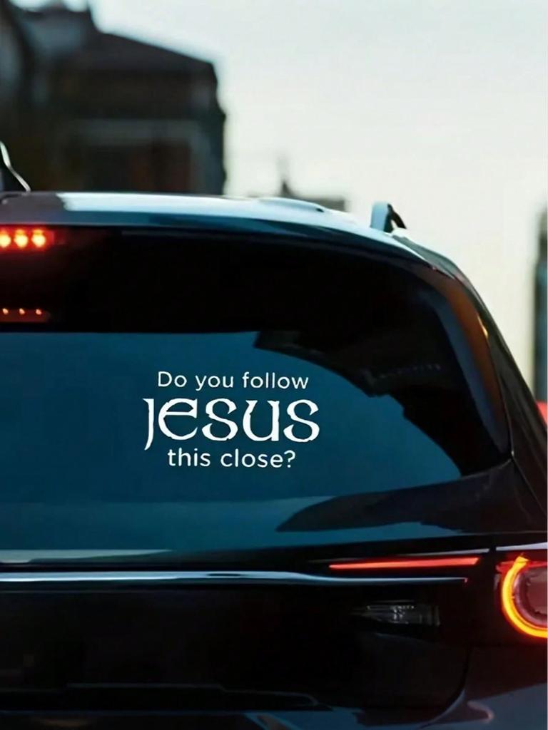 Are You That Close To Jesus? Reflective Vinyl Sticker - Matte, Irregular, PVC White Decal for Cars, Trucks, Walls & Laptops