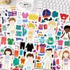 8/16sheets Creative Characters Dress Up Puzzle Stickers Make a Face DIY Assemble Jigsaw Cartoon Decals Party Decoration Toy Gift