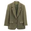 Burberrys 90s Old Herringbone Tweed Tailored Jacket 13 Olive Women Used