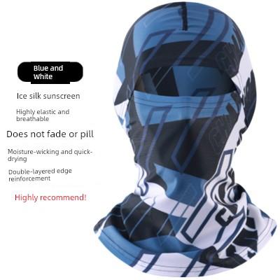Sun Protection Mask for Men, Ice Silk Headscarf, Cycling Neck Gaiter, Neck Protector, Summer Fishing Full-Face Cover, Face Mask