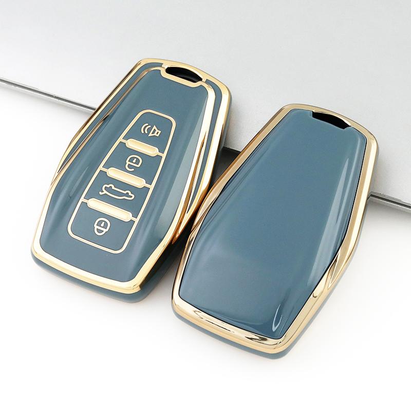Gold Edge Fashion TPU Auto Shell Holder Bag For Geely Coolray Atlas Boyue NL3 Emgrand X7 EX7 SUV GT GC9 Borui Car Key Cover Case