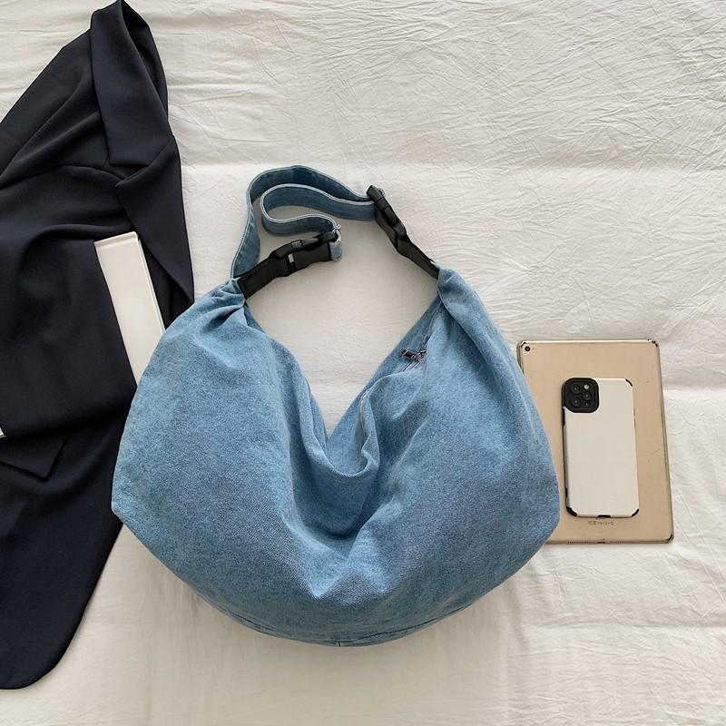 Vintage Tote Bag Women's Denim Bag Lightweight Large Capacity Shoulder Crossbody Bag