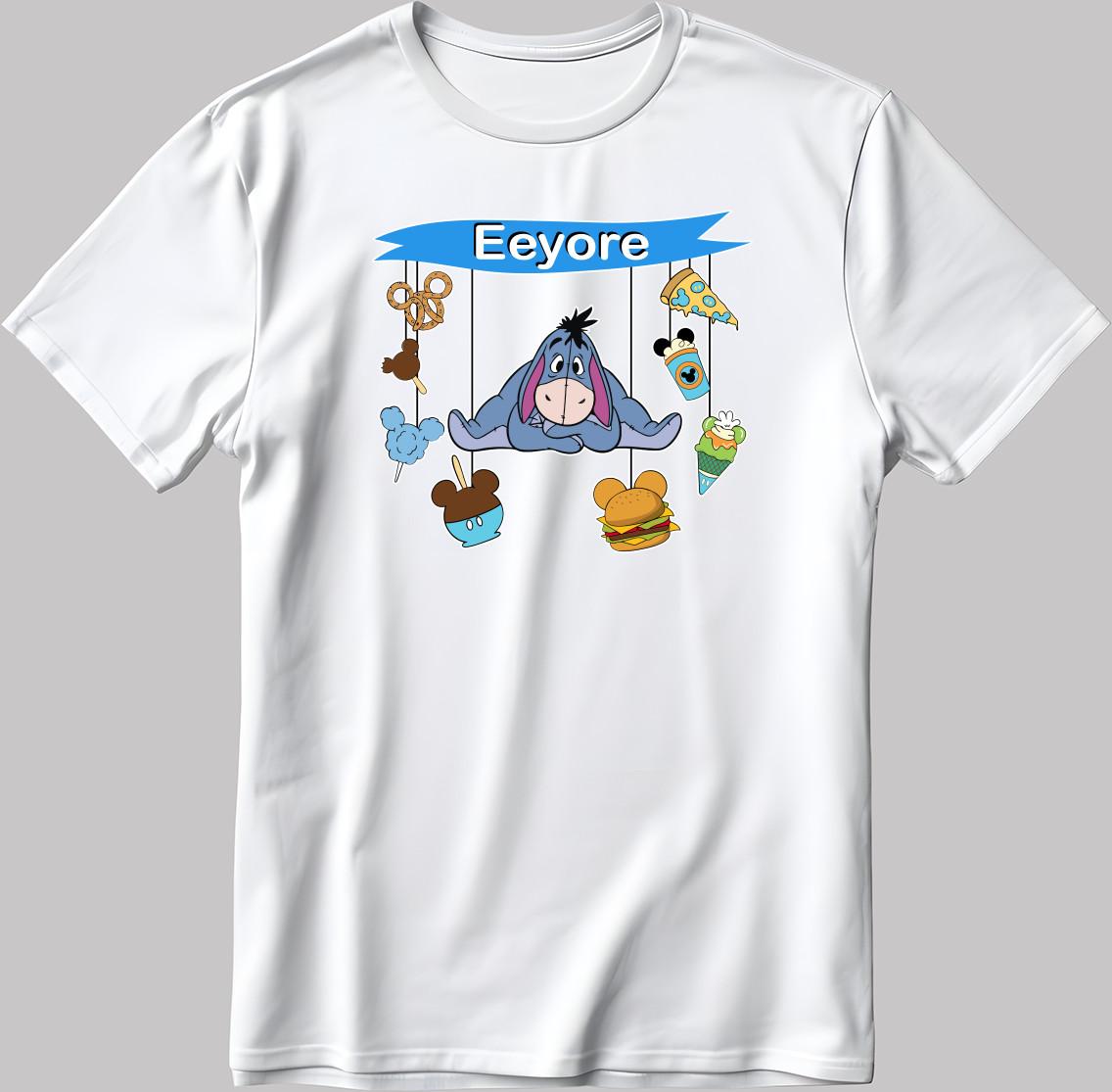 Eeyore Disney Short Sleeve White/Black Men / Women T Shirt J057 3XL