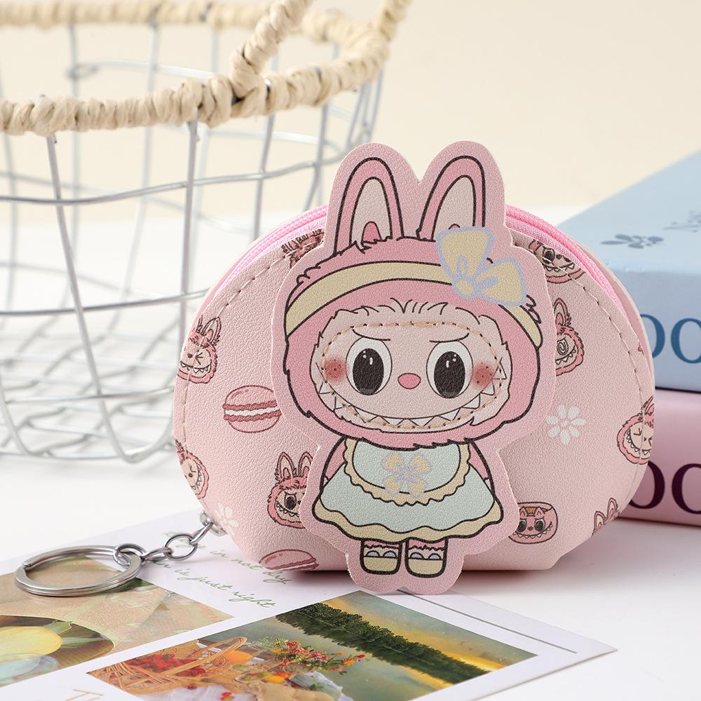 New Cute and Fashionable Labubu Wallet Keychain Cartoon Doll Keybag Earphone Storage Bag 5452 CLE