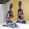 NORTHEUINS Pryskyřice Vintage Africké Řemesla Ornament Černé Ženy Umění Socha Domácí Obývací Pokoj Dekorace Stolní Dekorace Figurky Pro Interiér