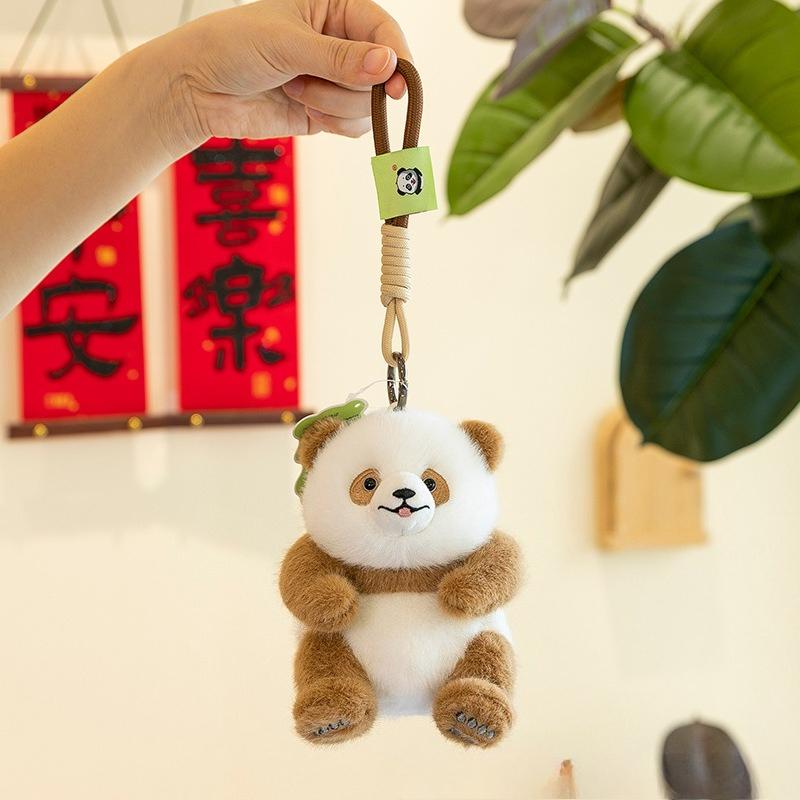 New Huahua small milk panda backpack schoolbag pendant boutique plush toy keychain small doll pendant