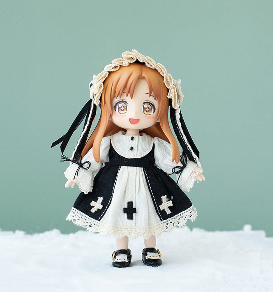 Obitsu 11 OB11 Size Costume Obitsu Doll 11cm Body Dress Dress Cute with Rabbit Ears 2 Piece Set 3 Colors (black)