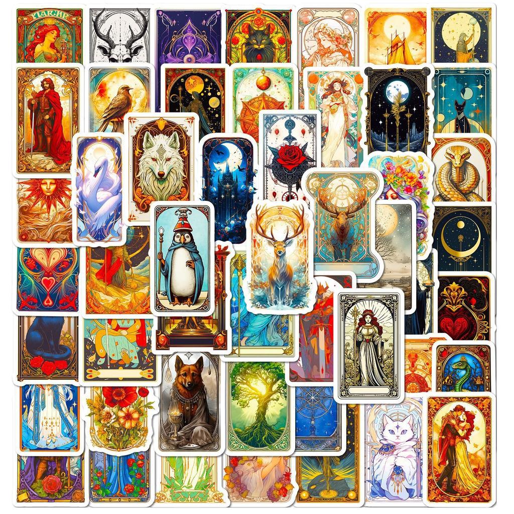 50 Dream Tarot Card Stickers Personalized Retro Wind Tarot Card Graffiti Stickers