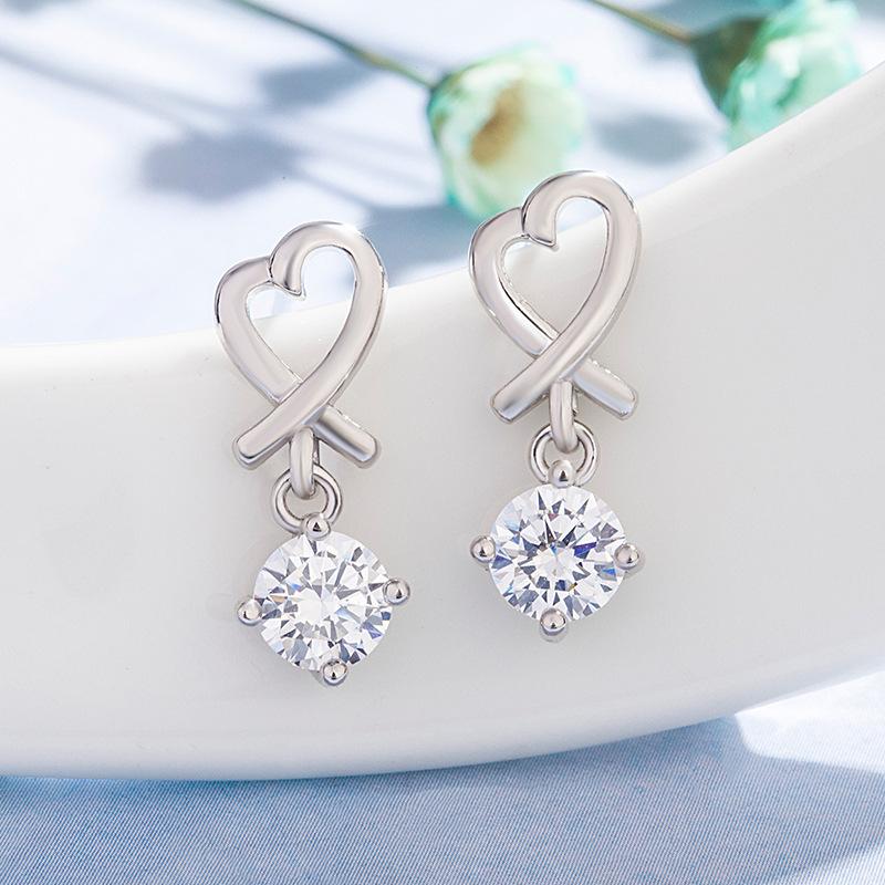 

SACE GEMS, длинные серьги с инкрустацией цирконом в форме сердца, женские серьги, индивидуальные простые модные украшения белый