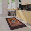 Creative Coffee Floor Mat Wood Design with Coffee Bean Border Mug Print Non-Slip Kitchen Rug for Cozy Cafe Vibe Warm Home Decor