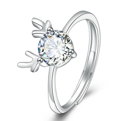 Personalized, Stylish and Simple, Diamond-encrusted Antler Ring, Female One Deer Road, with Your Carat Ring Ring.