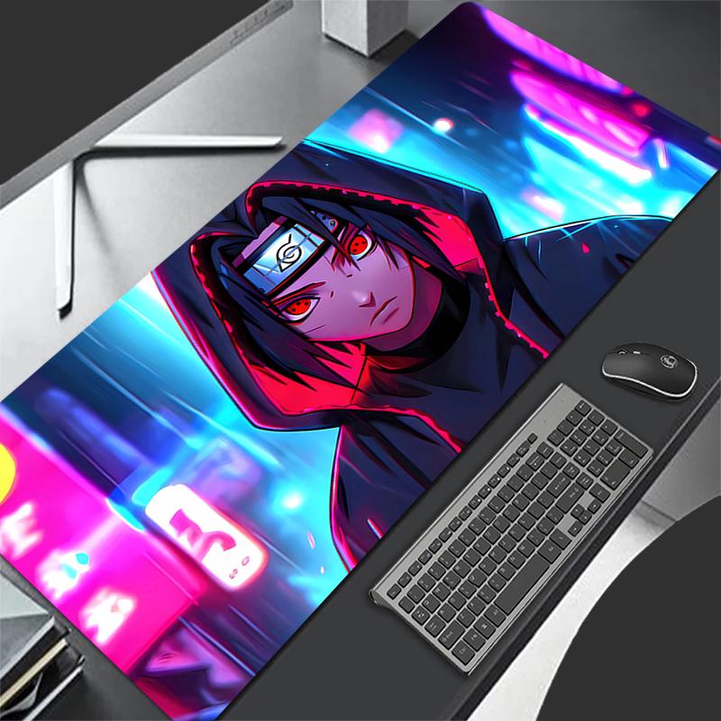 Colorful Mouse Pad Naruto Itachi Uchiha Anime Gamer Gaming Varmilo Keyboard Pad Pc Computer Rubber Desk Mat Lock Edge Mousepad