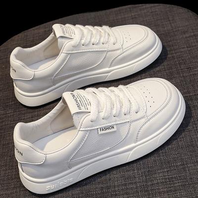 Flache weiße Schuhe aus Leder für Damen im Frühherbst, neue vielseitige Studenten-Board-Schuhe, lässige Sportschuhe, einzelne Schuhe