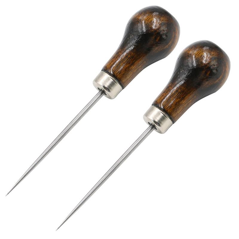 Gourd Awl Sharp Wooden Shank Awl Needle Full Concrete Punching Drill Shoe Repair Shoe Replenishing Shoe Straight Cone Tool
