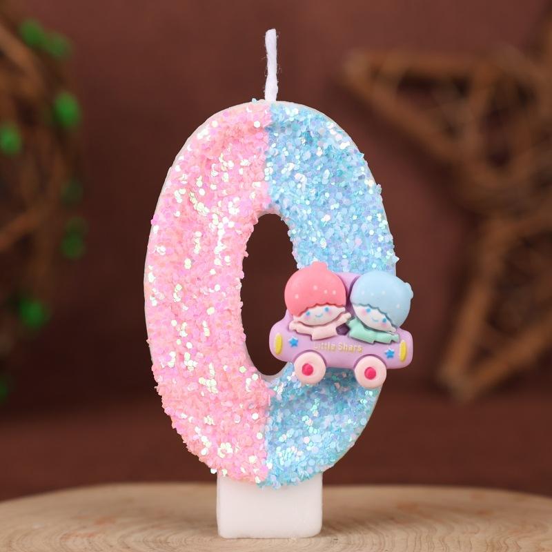 Gemini Digital Birthday Candle Cake Decoration Holiday Birthday Celebration Handmade Candle 0-9diy