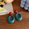 2025 New Retro Hong Kong Style Colorful Earrings: Luxury, High-End Studs, Exaggerated Fashion for Women