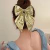 Hairpin Bow Theme Sparkling Sequins Long Ribbon Hair Clip Bright Color Lightweight Back Head Hair Claw Hair Accessories