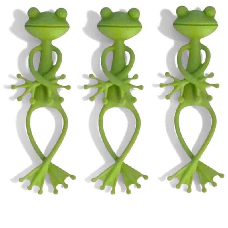5pcs Cute Stable Green Plant Supports Holder Fixing Clip Frog Plant Stand
