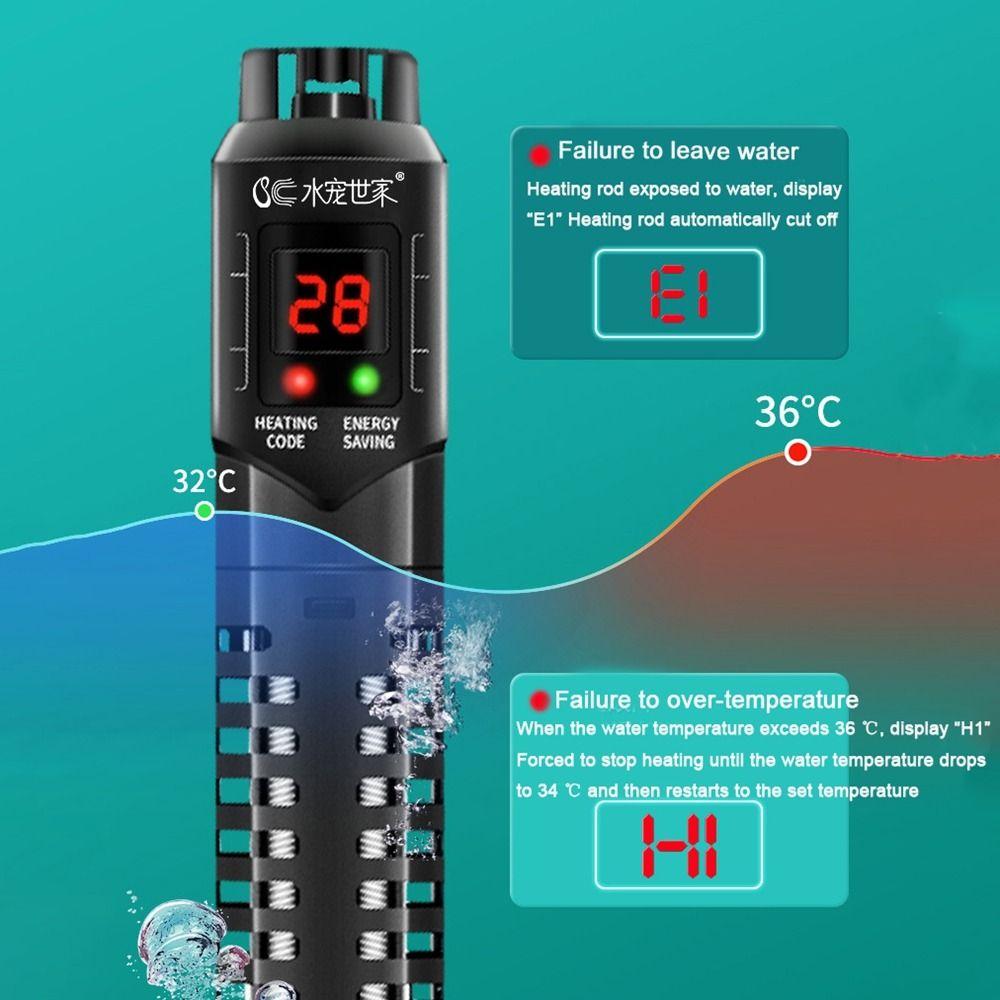 Adjustable Aquarium Submersible Heater 50-500W Fish Tank Thermostat  for Lizard/Turtle