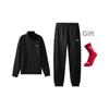 Versatile Hoodless Stand Collar Sweatshirt Cardigan Comfortable Cuffed Long Pants Casual Sports Suit Men Sweatsuit AWDVG71-1+AKLVC99-1