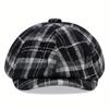 Adults Retro Tweed Dad Hat Plaid  Newsboy Caps Men Octagonal Hats British Painters Hats Herringbone Flat  Hip Hop Berets Gorras