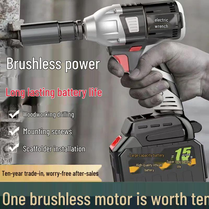 Drehmomentstarker bürstenloser Akku-Schlagschrauber mit Lithium-Akku für Holzbearbeitung und Autoreparatur