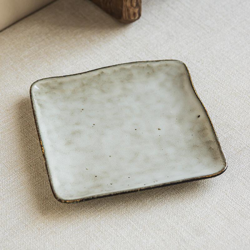 Kiln-Changed Ceramic Square Plate, Minimalist Style Square Plate, Household Large Plate, Dining Plate, Fruit Plate, Restaurant Dish, Practical Tray